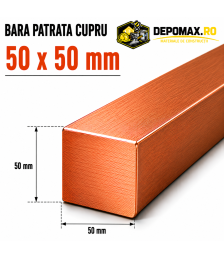 Bara patrata cupru 50 x 50 mm – lungime 3 metri – Cu-ETP